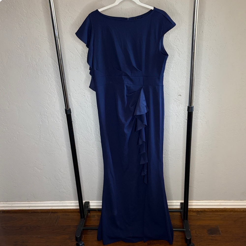 Chic Asymmetrical Navy Dress